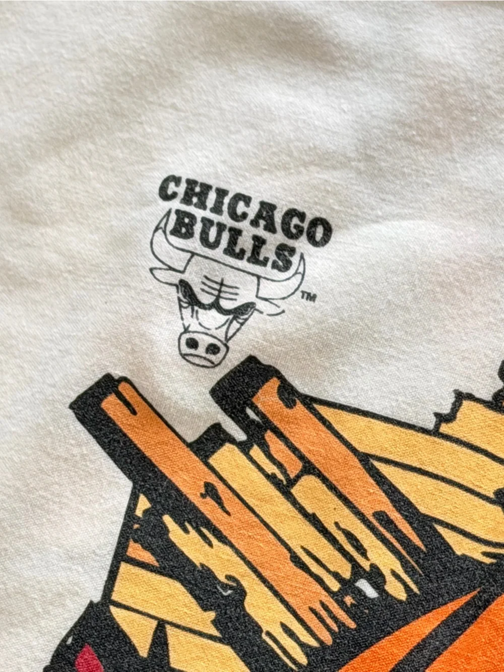 Vintage Chicago Bulls Pillow Cases Pair NBA Basketball Bedding Red White